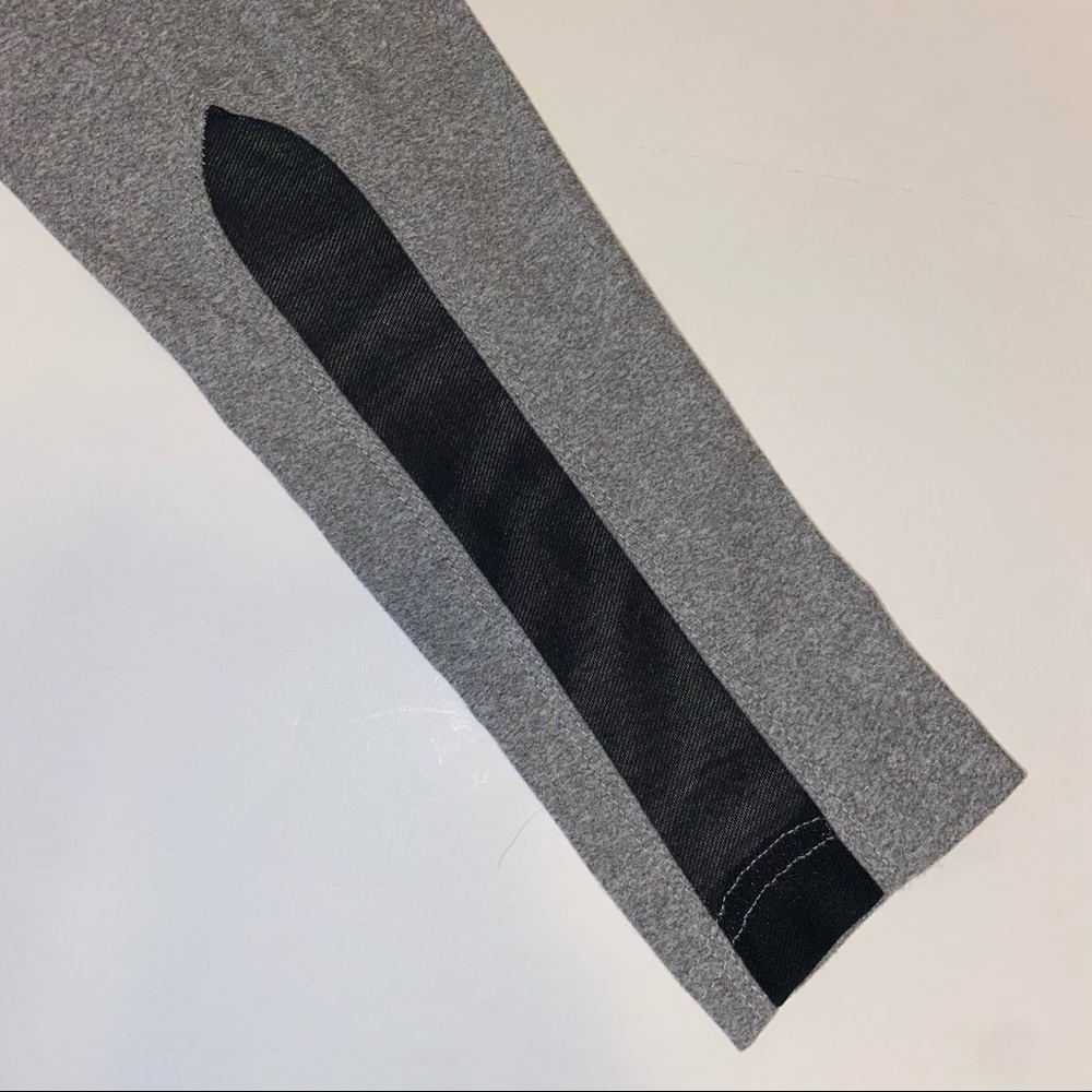 Grey Leggings with Black Mesh Inserts